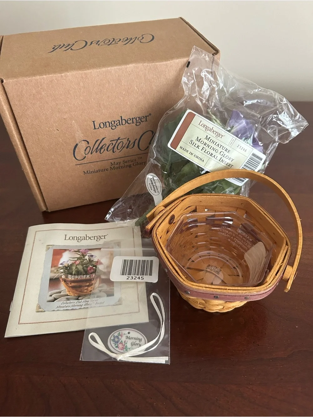 Longaberger collector club miniature May series morning glory bundle